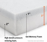 6 Ft Foldable Memory Foam Nap Pad with Elastic Waterproof Covers
