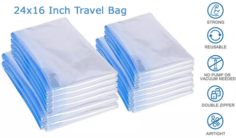 Reusable Travel Clothes Air Vacuum Bags Roll Up Compression